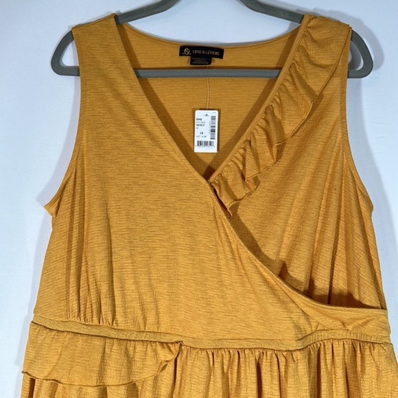 Love & Legend Mustard Yellow Ruffle Tank Top NWT - Picture 2 of 9